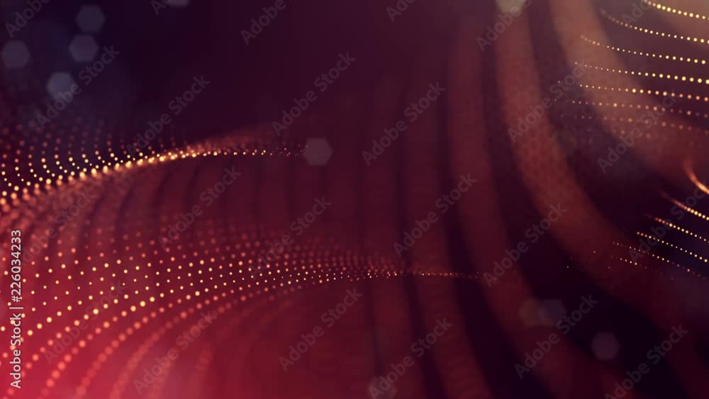 abstract looped dynamic garlands of luminous particles for decoration of Christmas and New Year's compositions. Abstract particle background with depth of field. Golden v14 abstract looped dynamic garlands of luminous particles for decoration of Christmas and New Year's compositions. Abstract particle background with depth of field. Golden v14