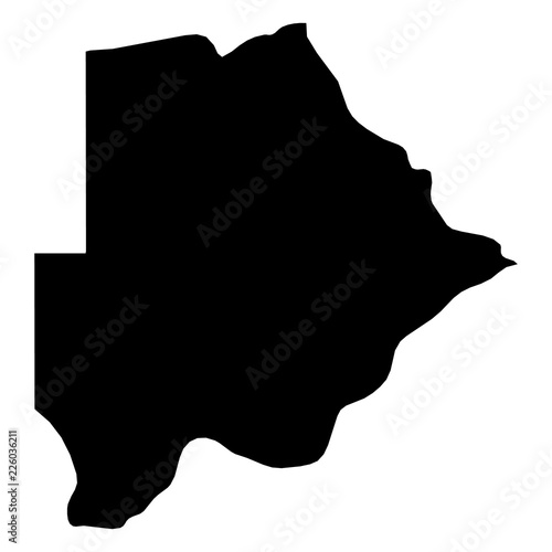 Fototapeta Naklejka Na Ścianę i Meble -  Botswana - solid black silhouette map of country area. Simple flat vector illustration.