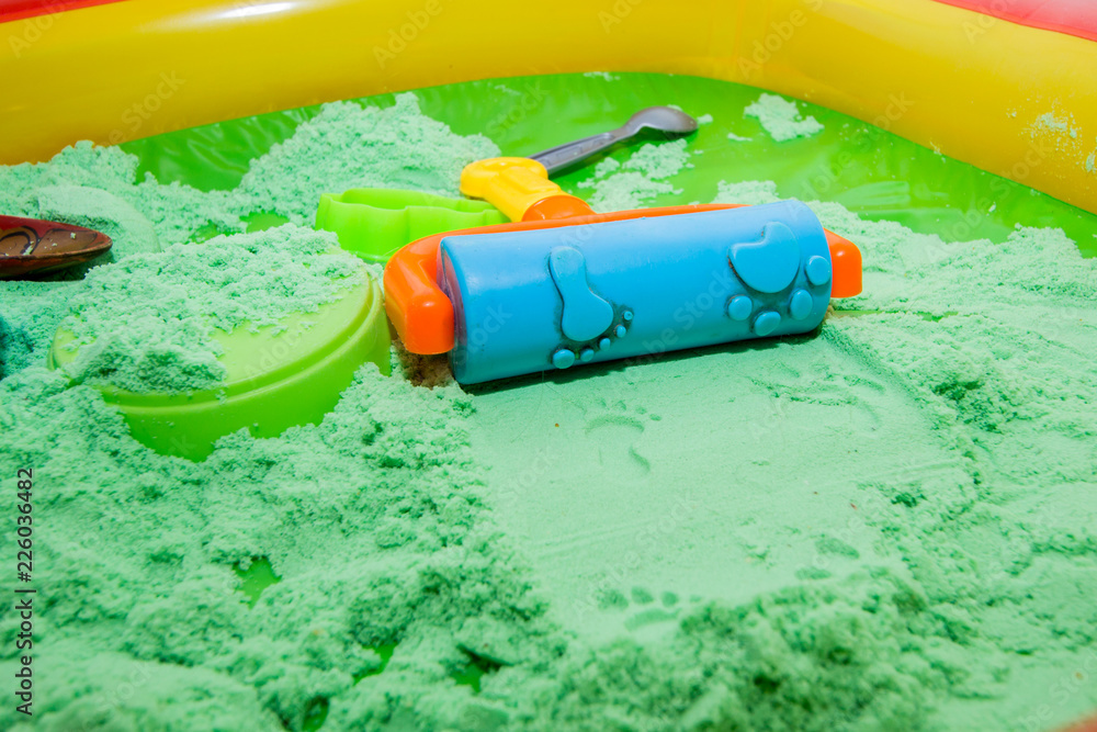 inflatable pool with kinetic sand and molds inflatable pool with kinetic sand and molds
