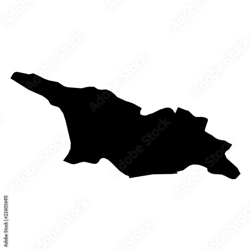 Georgia - solid black silhouette map of country area. Simple flat vector illustration.