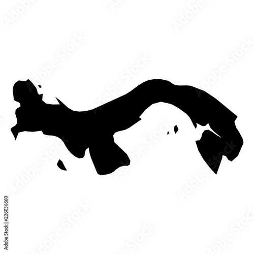 Panama - solid black silhouette map of country area. Simple flat vector illustration.