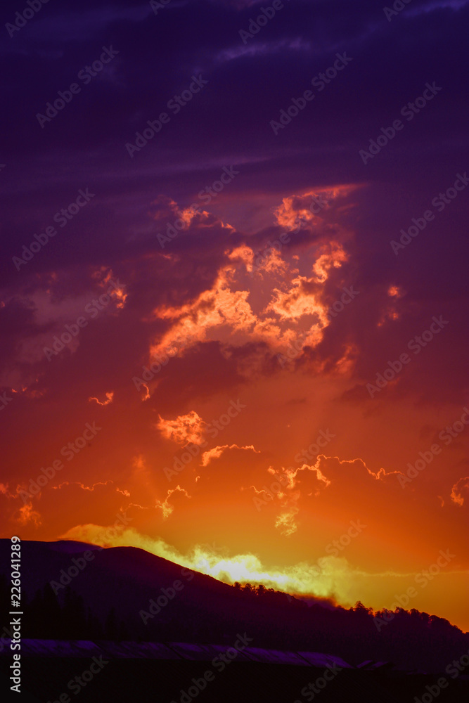Fototapeta premium Sunset in Georgia (Resort Bakhmaro, Height 2050m.)