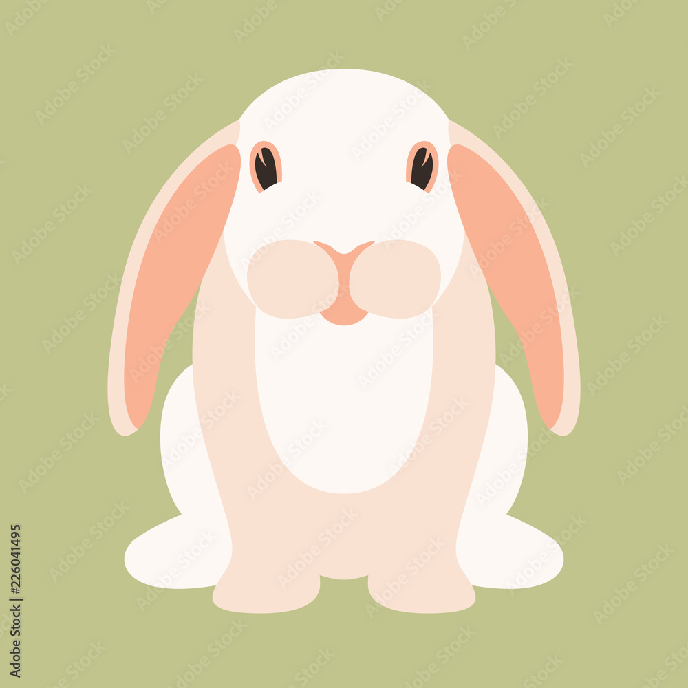 rabbit cartoon vector illustration flat style rabbit cartoon vector illustration flat style