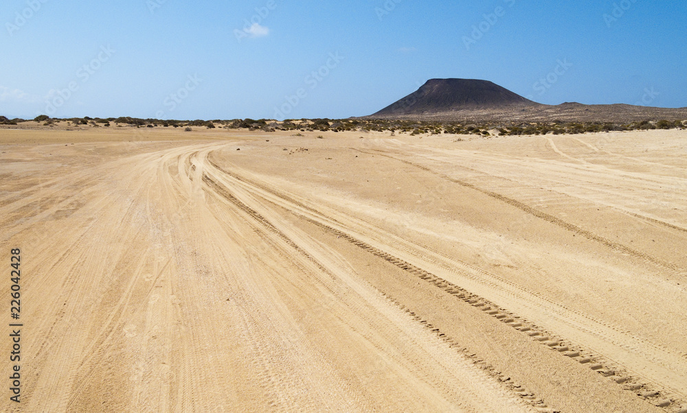 Landscape on La Graciosa Island, the smallest and northern most Island of the Canary Islands