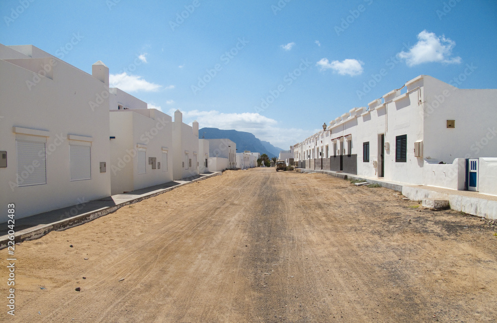 dusty village on La Graciosa Island, Canary Islands dusty village on La Graciosa Island, Canary Islands