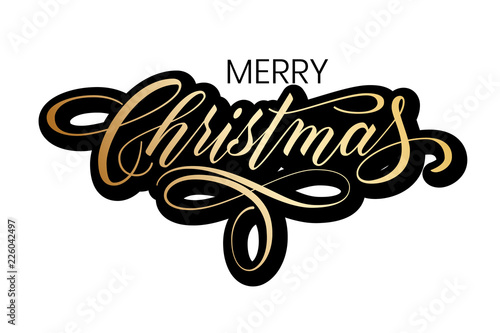 Lettering Merry Christmas and Happy New Year