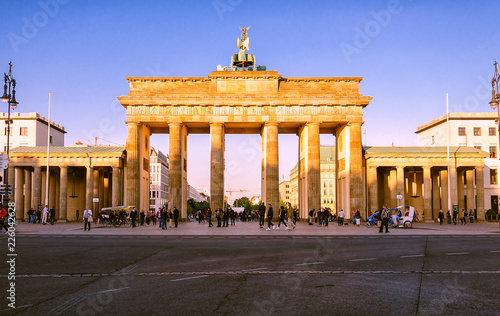 BERLIN, GERMANY - MAY 15, 2015: Evening view of  Brandenburg Tor on May 15,2015 in Berlin.