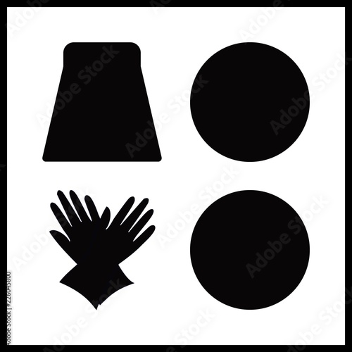 4 glove icon. Vector illustration glove set. evidence and gloves icons for glove works