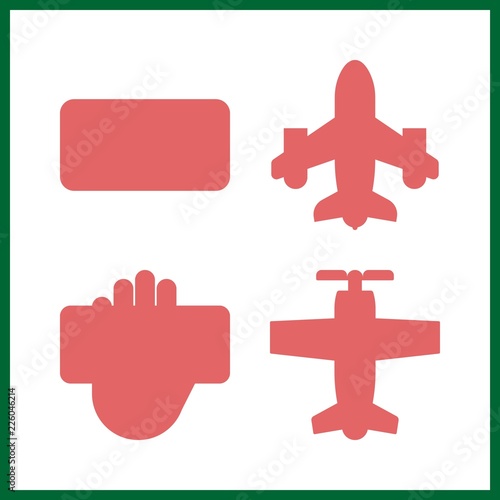 4 airline icon. Vector illustration airline set. plane ticket and airplane icons for airline works