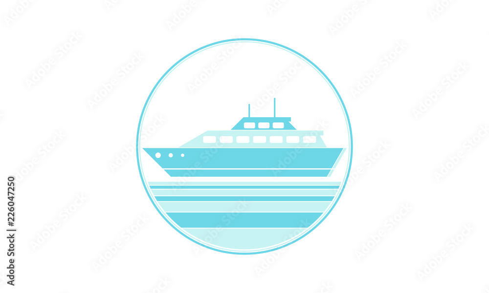 Ship and circle logo