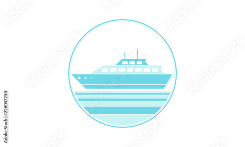 Ship and circle logo