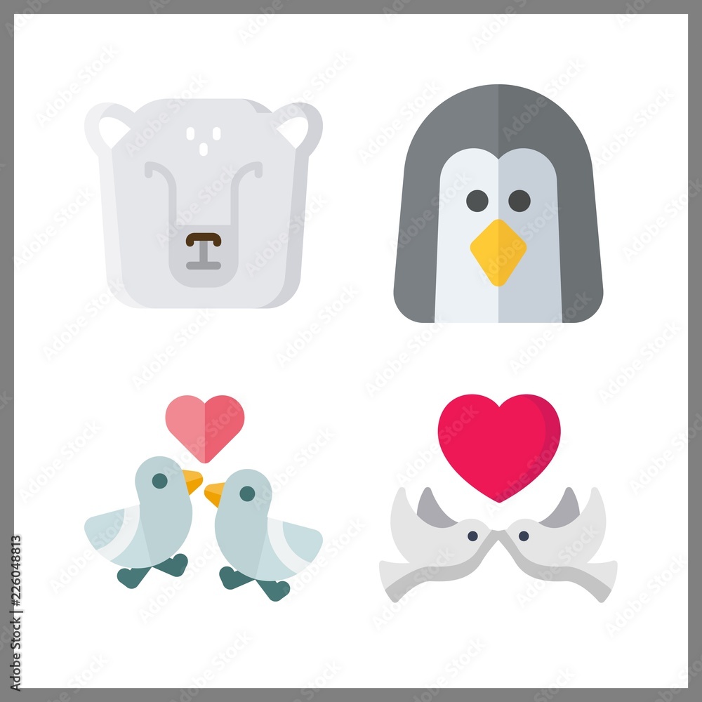 Fototapeta premium animals icons set. gender, branch, closeup and environment graphic works