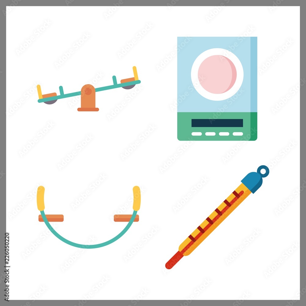 4 measurement icon. Vector illustration measurement set. measuring and seesaw icons for measurement works 4 measurement icon. Vector illustration measurement set. measuring and seesaw icons for measurement works