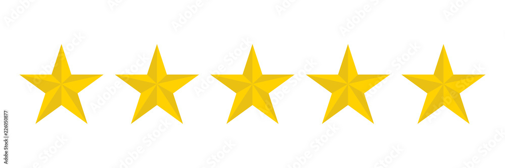 Stars five icon on a white background, vector illustration Stars five icon on a white background, vector illustration