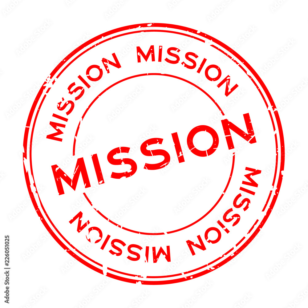 Grunge red mission word round rubber seal stamp on white background Grunge red mission word round rubber seal stamp on white background