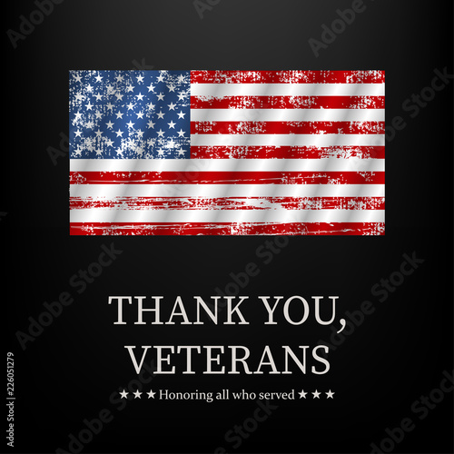 Illustration for veterans day, thank you, vector graphic