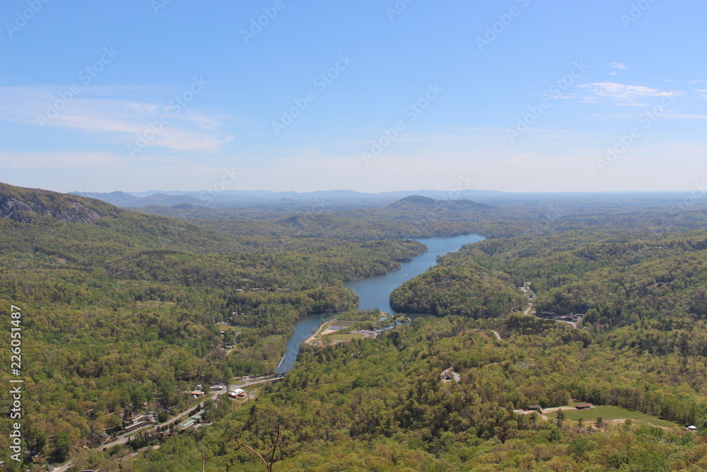Fototapeta premium lake lure in between the woods