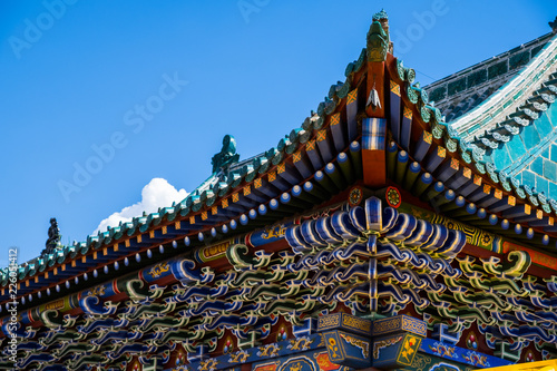 Multicolored tiled roof