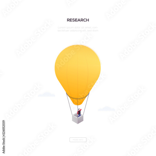 Business research - modern isometric vector web banner