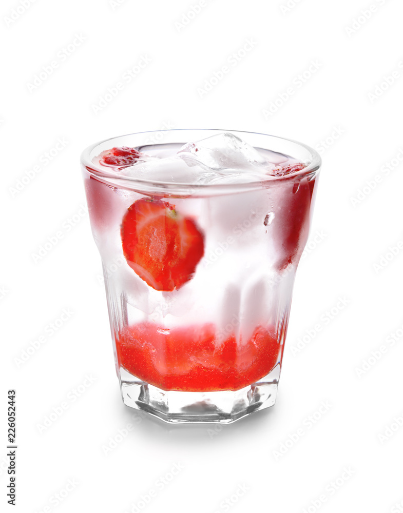 Fresh summer cocktail in glass on white background Fresh summer cocktail in glass on white background
