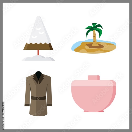 4 plant icon. Vector illustration plant set. crucicle and coat icons for plant works