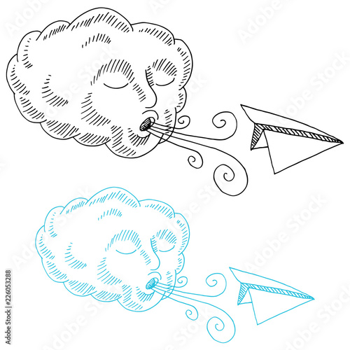 Cloud Blowing Paper Airplane