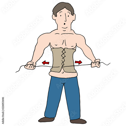 Man Wearing Waist Slimming Girdle