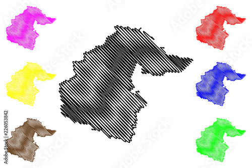 Tyumen Oblast (Russia, Subjects of the Russian Federation, Oblasts of Russia) map vector illustration, scribble sketch Tyumen Oblast map
