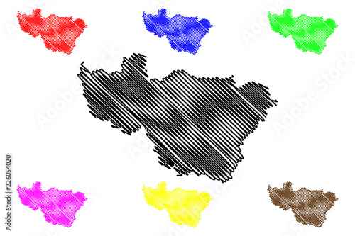Vladimir Oblast (Russia, Subjects of the Russian Federation, Oblasts of Russia) map vector illustration, scribble sketch Vladimir Oblast map