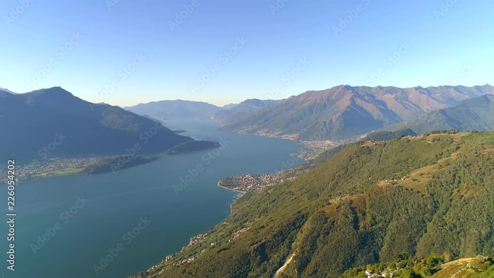 Aerial 4K - Lago di Como - Vista panoramica dell'alto Lario verso sud Aerial 4K - Lago di Como - Vista panoramica dell'alto Lario verso sud