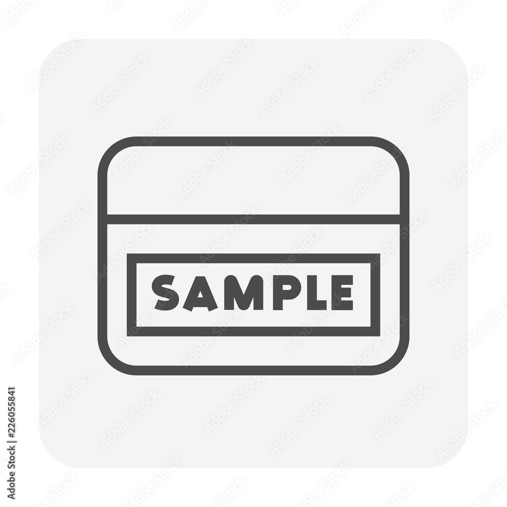 Sample or sampling vector icon. May called specimen in container cup, can, cap i.e. soil, urine, sputum, fecal or water for test, analysis, research in laboratory of agriculture, medical, engineering. Sample or sampling vector icon. May called specimen in container cup, can, cap i.e. soil, urine, sputum, fecal or water for test, analysis, research in laboratory of agriculture, medical, engineering.