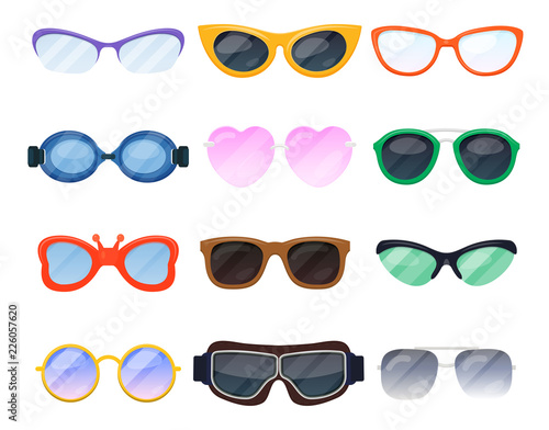 Cartoon eyeglasses, spectacles eyewear device and accessory set
