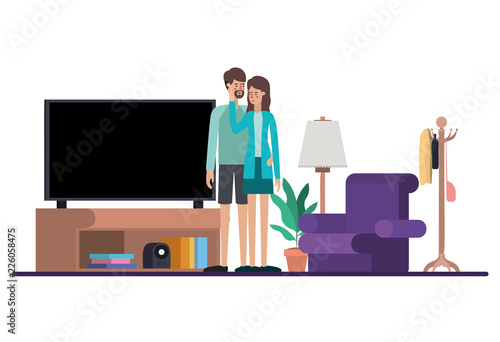 couple on livingroom avatars characters
