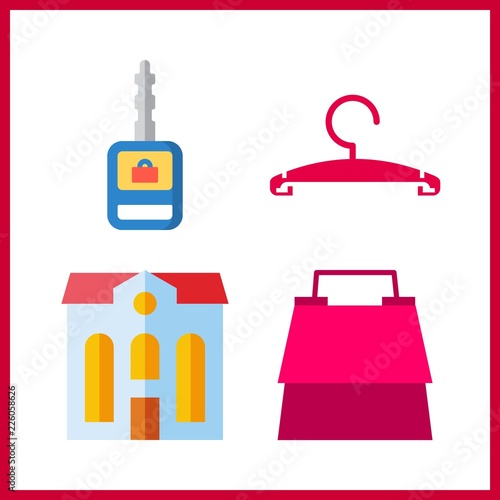 4 sale icon. Vector illustration sale set. real estate and bag icons for sale works