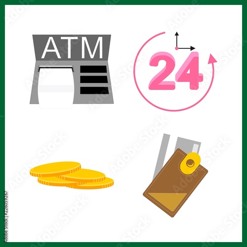 4 bank icon. Vector illustration bank set. penny and repayment icons for bank works