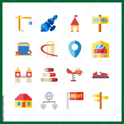 16 structure icon. Vector illustration structure set. transportation and distribution icons for structure works