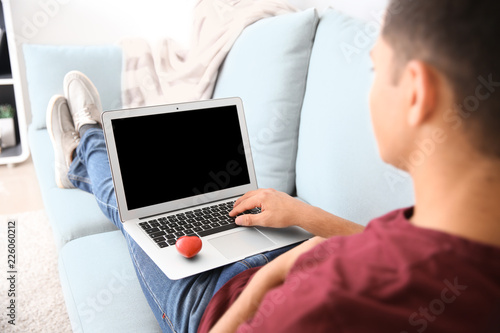 Young man having online dat...