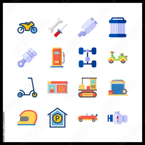 Wallpaper Mural motor icon. pulley and scooter vector icons in motor set. Use this illustration for motor works. Torontodigital.ca