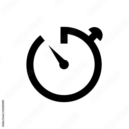 Stopwatch vector icon, time symbol. Simple illustration, flat design for web or mobile app