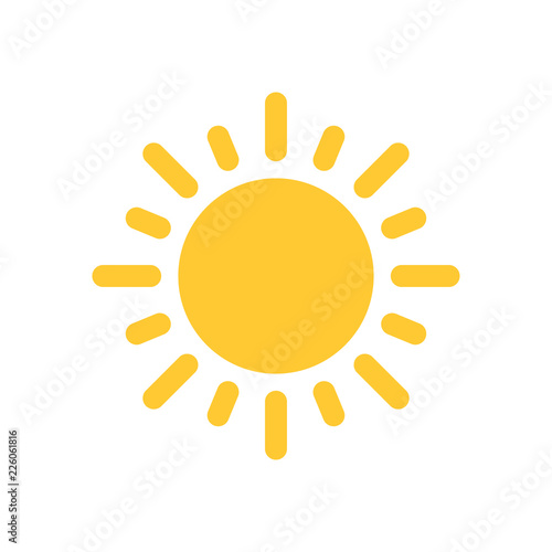 Sun vector icon, summer symbol. Simple illustration, flat design for web or mobile app