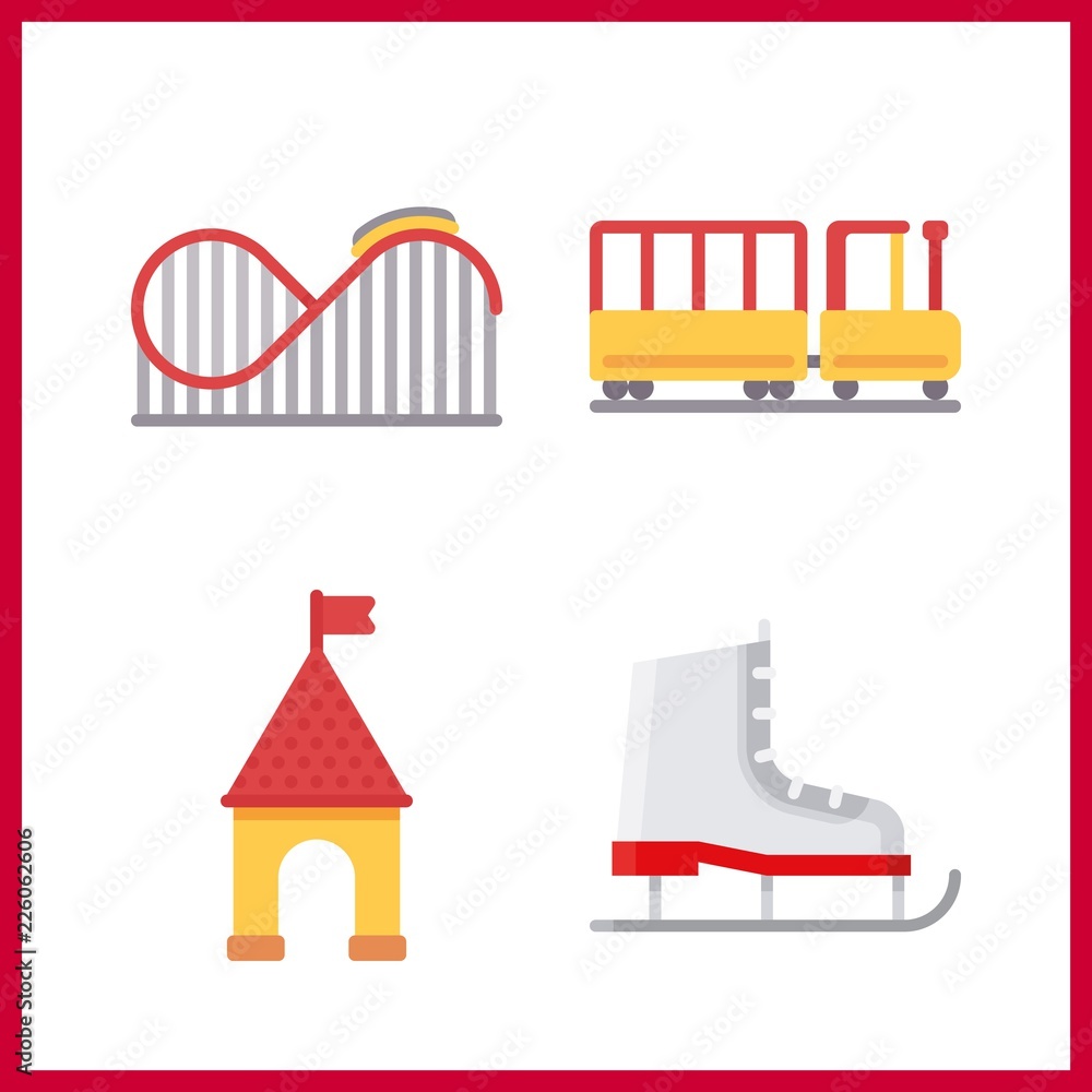fun icon. ice skate and playground vector icons in fun set. Use this illustration for fun works.