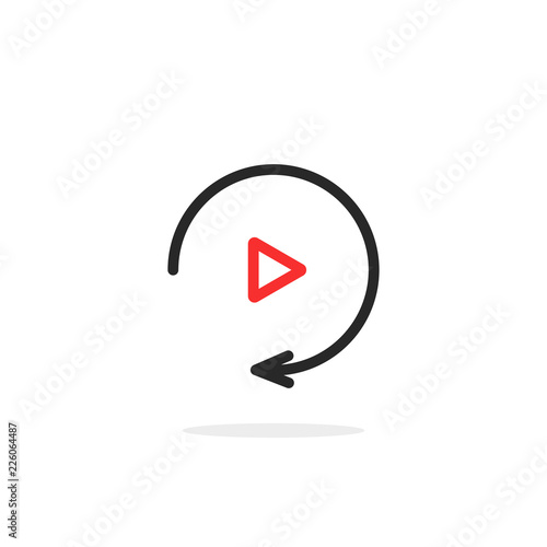simple thin line replay icon