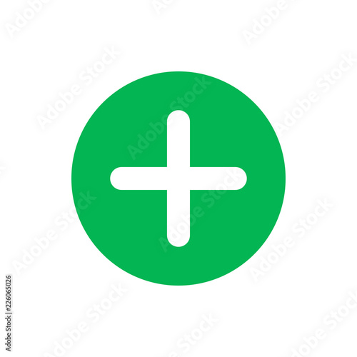 Plus vector icon, Modern flat sign isolated on white background 