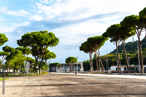Canvas Print Road leading to the Tennis Stadio Nicola Pietrangeli (formerly Pallacorda) at th