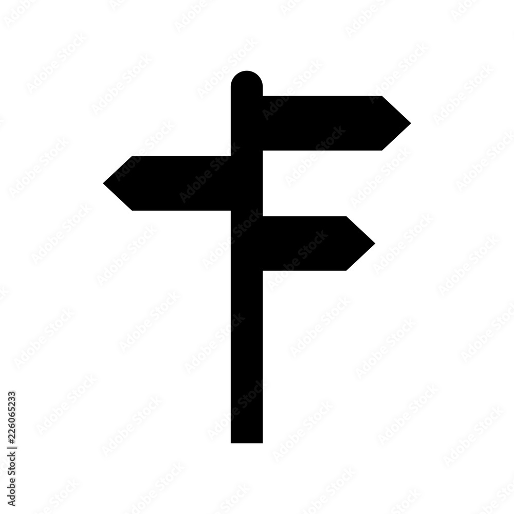 Signpost vector icon, Modern flat sign isolated on white background Signpost vector icon, Modern flat sign isolated on white background