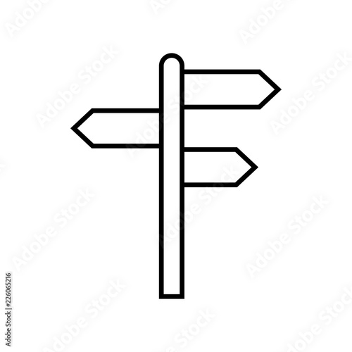 Signpost vector icon, Modern flat sign isolated on white background 