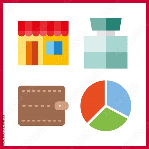 4 market icon. Vector illustration market set. wallet and cologne icons for market works