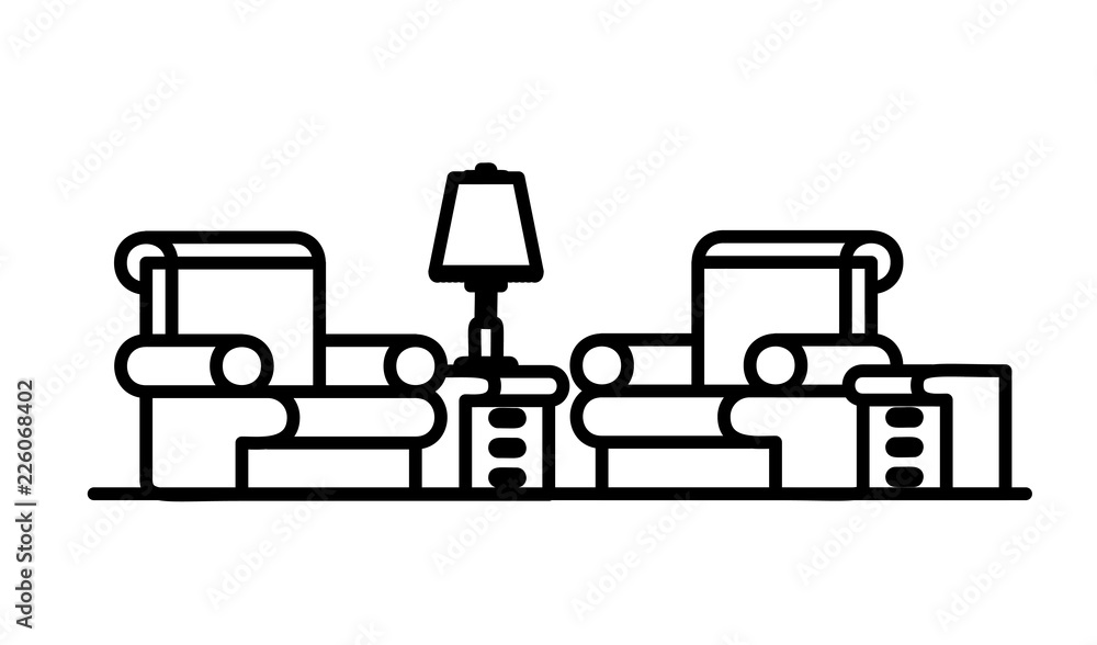 livingroom with lamp scene