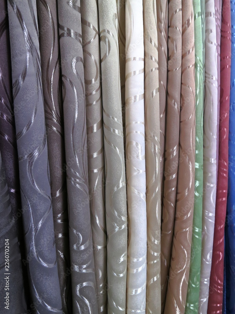 Fabrics of different colors with Golden pattern