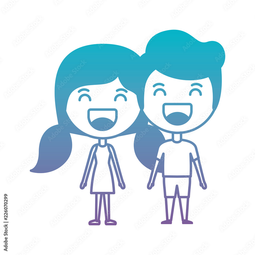 cartoon happy couple kawaii characters cartoon happy couple kawaii characters